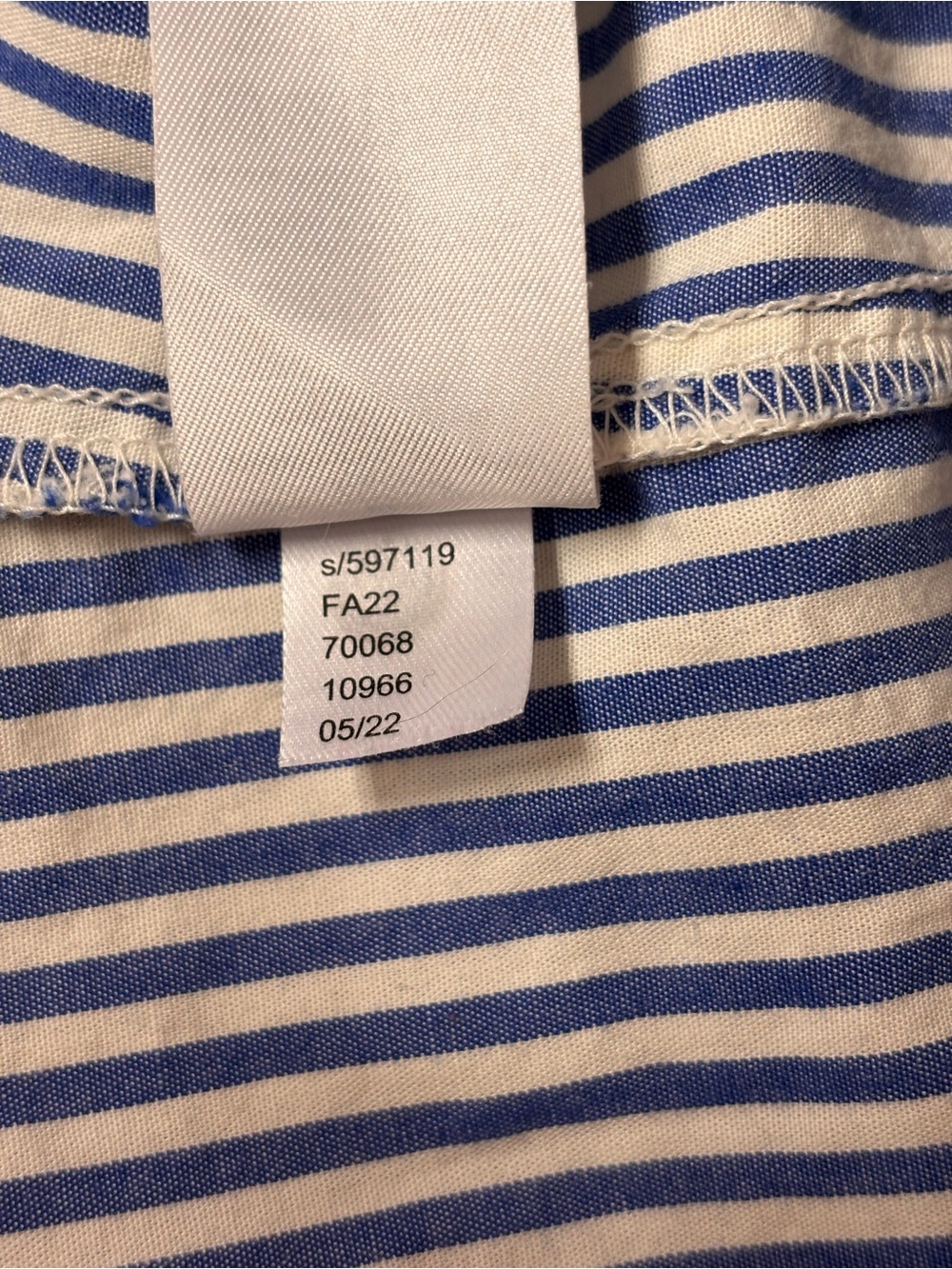 Loft 100% Cotton Button Down Shirt Blue/White stripes embroidered Puppies Large - Picture 9 of 9